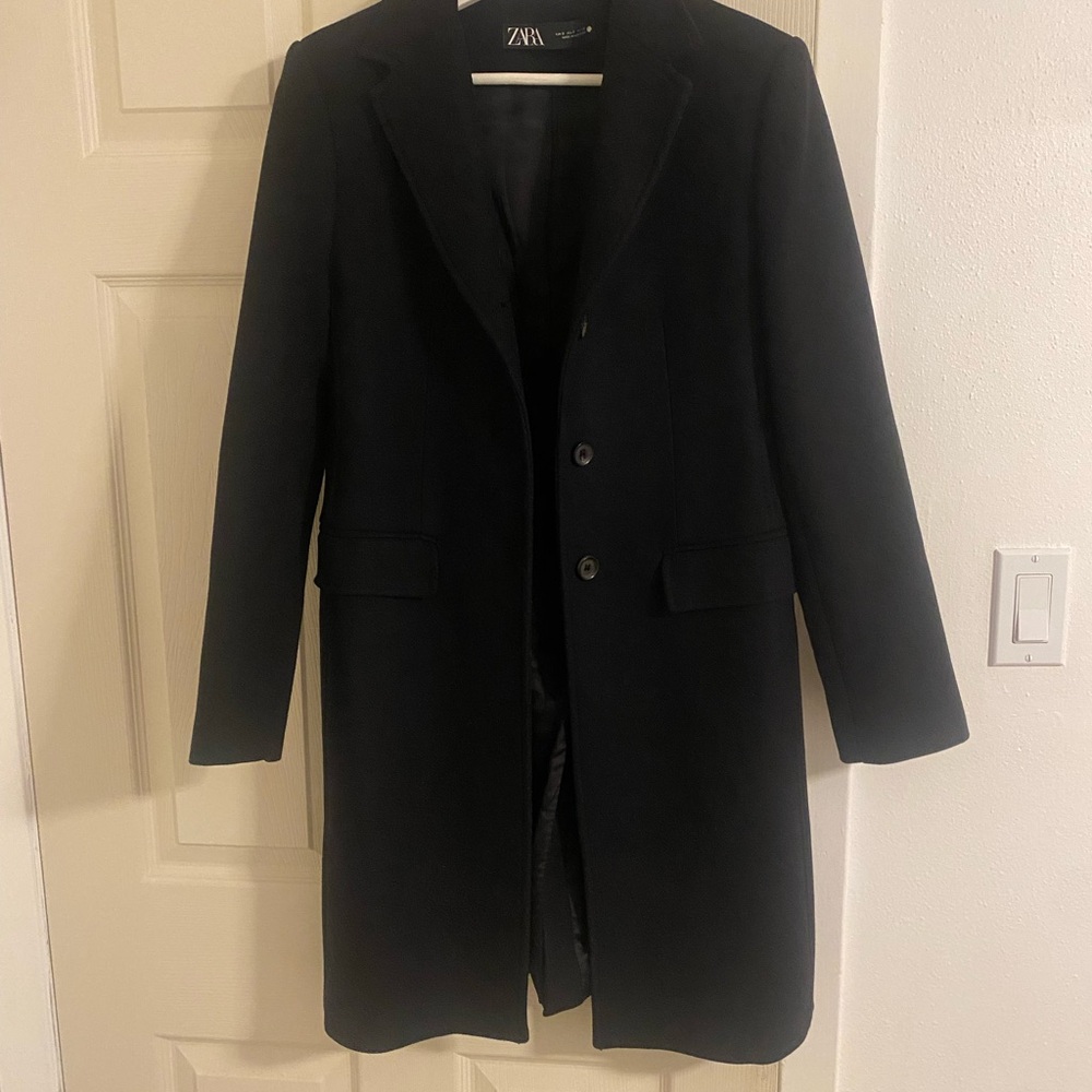 Zara MONTECO Black Long Coat S